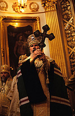 Патриарх Алексий II, Троицкий собор Александро-Невской лавры Санкт Петербург, июнь 1990
